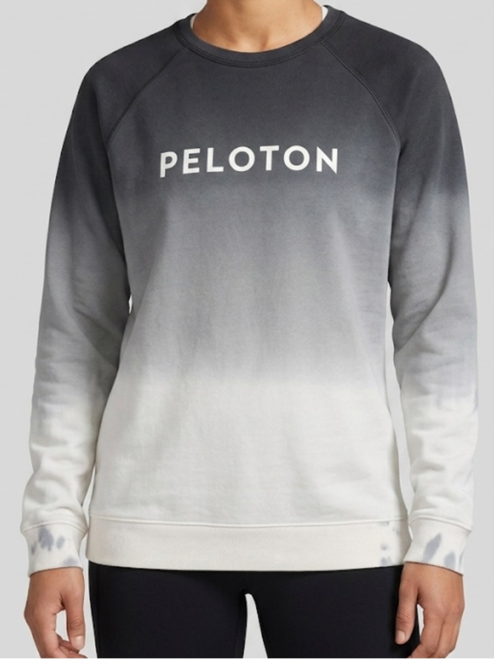 Peloton Black to Light Gray Ombre Crewneck Sweatshirt